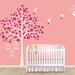 Baby Nursery Wall Decals - White Tree Wall Decal - Birdhouse wall decal - Tree Wall Decals - Large: approx 84" x 62" - K007