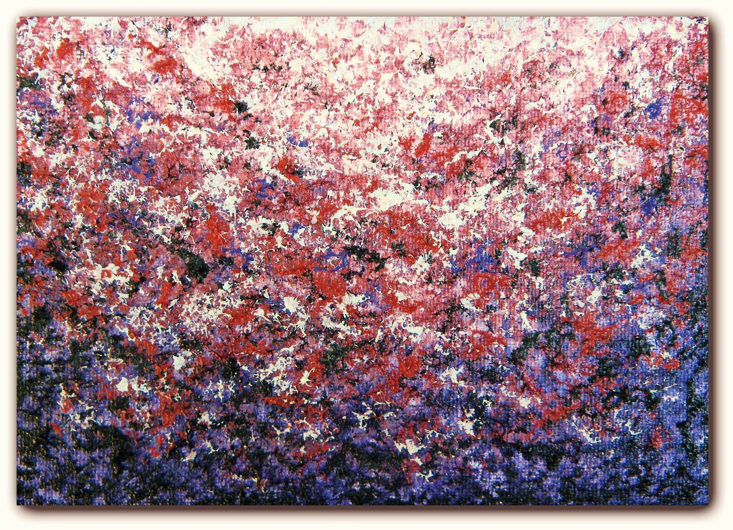 Original Abstract Painting, Purple Impressionst Art, Textured Canvas Home Decor, Purple Pointillist Oil Painting, 5 x 7, Fields of Lilac