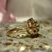 10k Gold Yellow  Emerald & Diamond Cluster Ring
