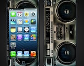 iPhone 5 Vinyl Decal Boombox Wrap Skins - Retro Old School Radio Stereo boom box 80's - Free Shipping  - NOT a HARD CASE