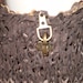 Brown knitted leather tote bag