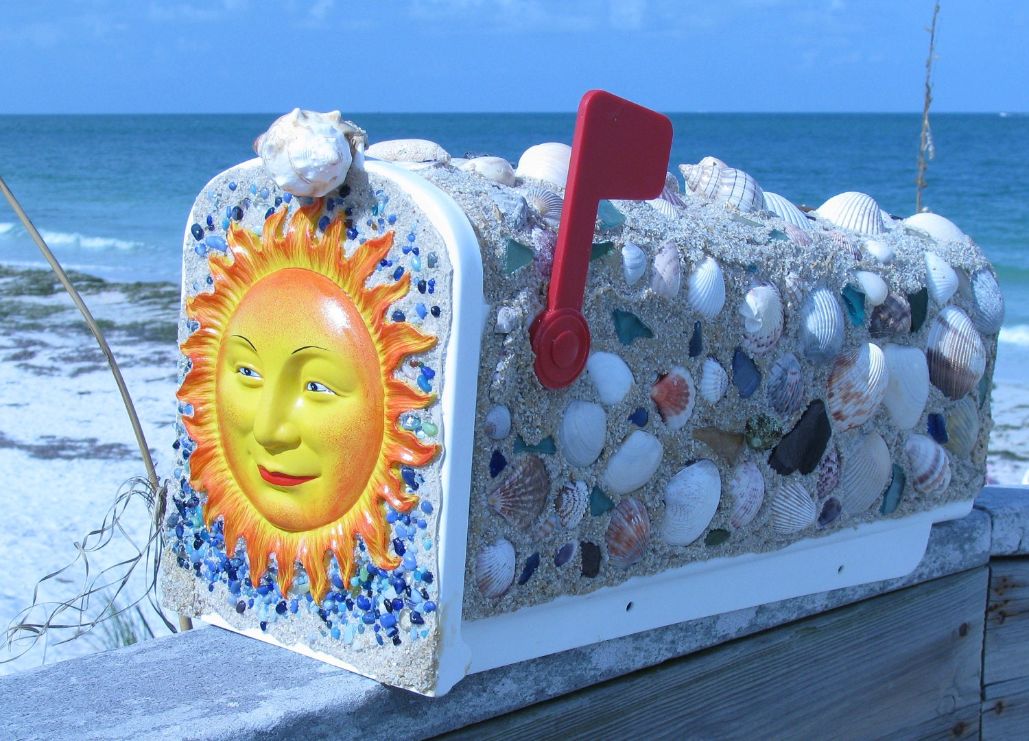 Made To Order -   Seashell and Sand Mailbox  - You Choose Your Design