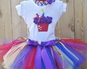 Smash Cake - 3D Cupcake 1st Birthday Set Includes Tutu, 3D Cupcake Onesie w/Free Matching Flower Headband - 1st 2nd 3rd 4th 5th bday