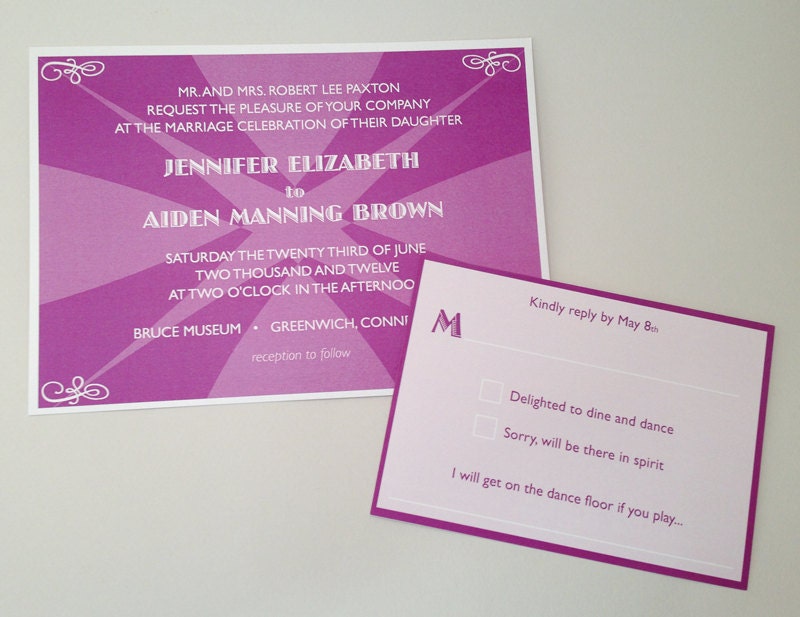 SAMPLE - Purple Pop Wedding Invitation - Bold Wedding Invitation - Purple Wedding Suite - Unique Wedding Invite Il_570xn
