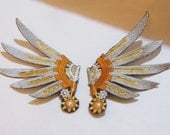 Embroidered Captain's Steampunk Wing Clips - Silver - skydogs