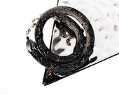 Bead Crochet Necklace "Young python" Black  hematite  antique silver  Super gift  Made to order Free shipping Beadwork  Jewelry