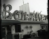 Mid Century Beach Motel Bon Aire Photograph Black and White Retro Florida by Tabora