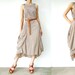 NO.38  Light Grey Cotton Halter Neck Midi Dress