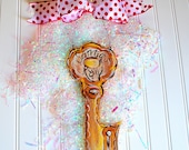 Santas Key, Christmas Door Hanger, Christmas Heirloom, Holiday Decor