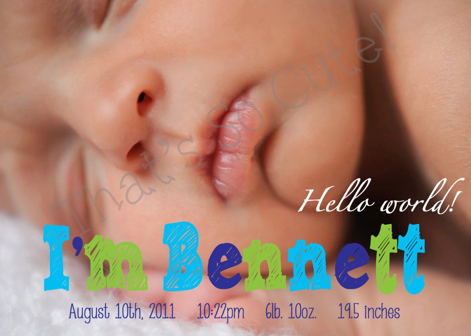 Baby Boy Birth Announcement: Hello World Il_570xn