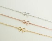 tiny small cute bow bracelet CHOOSE ONE gold / silver / rose gold