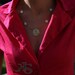 18K Gold Vermeil Initials necklace 1" (Order Any Initials) - Choose from: Amethyst, Turquoise, Pearl, Onyx, Ruby, Emerald, Rose Quartz