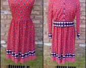 Vintage Suit / Lady Bug Dress with Jacket / 1970s / Small