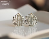 Earrings in solid 14K Gold Monogram earrings  - 2 cm - Expedited shipping