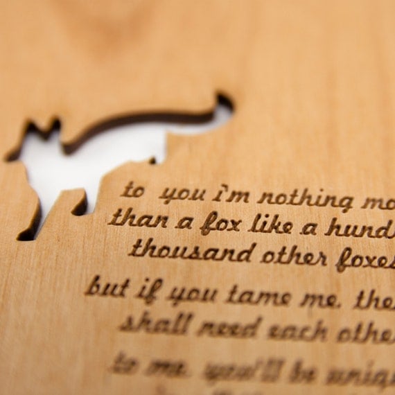Wood Card: The Fox from The Little Prince