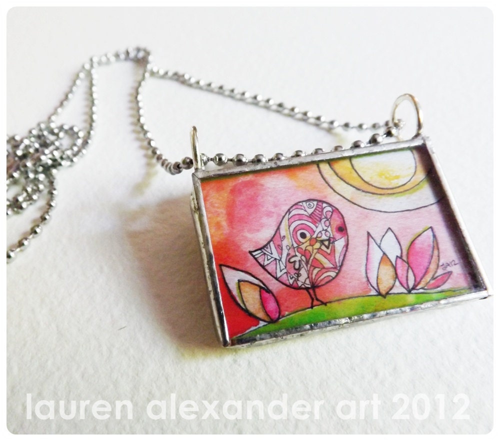 Looking Through You - Soldered Glass Necklace Art by Lauren Alexander