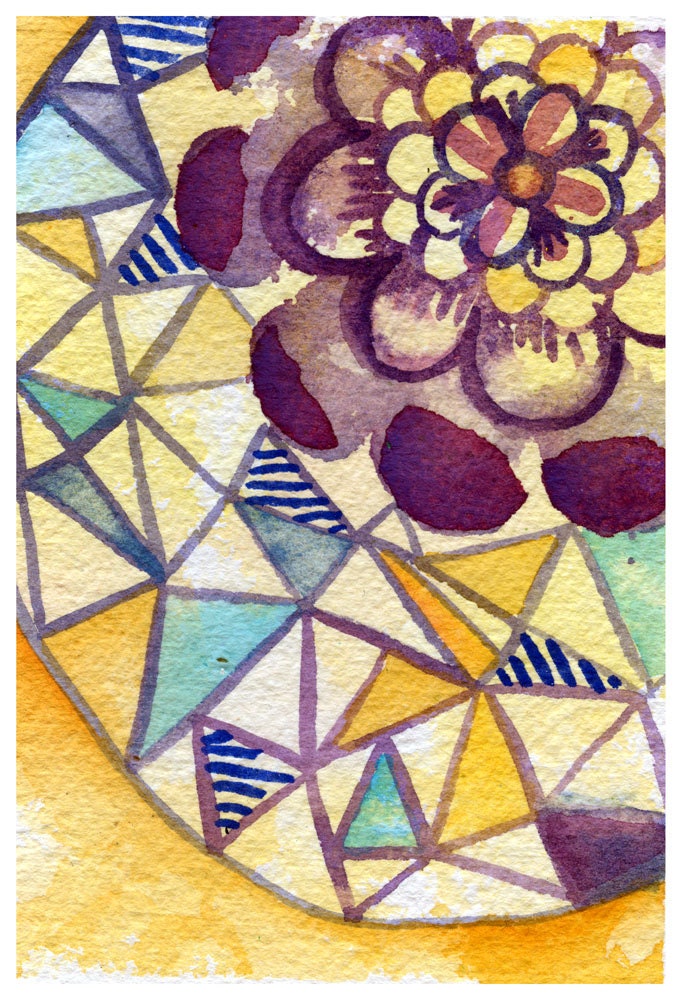 Hestia -  Watercolor flower Original Lauren Alexander 3.5"x5"