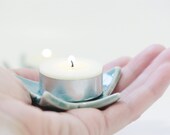 Star Tealight Dish Set of 2 Ceramic Porcelain Pottery Blue READY TO SHIP