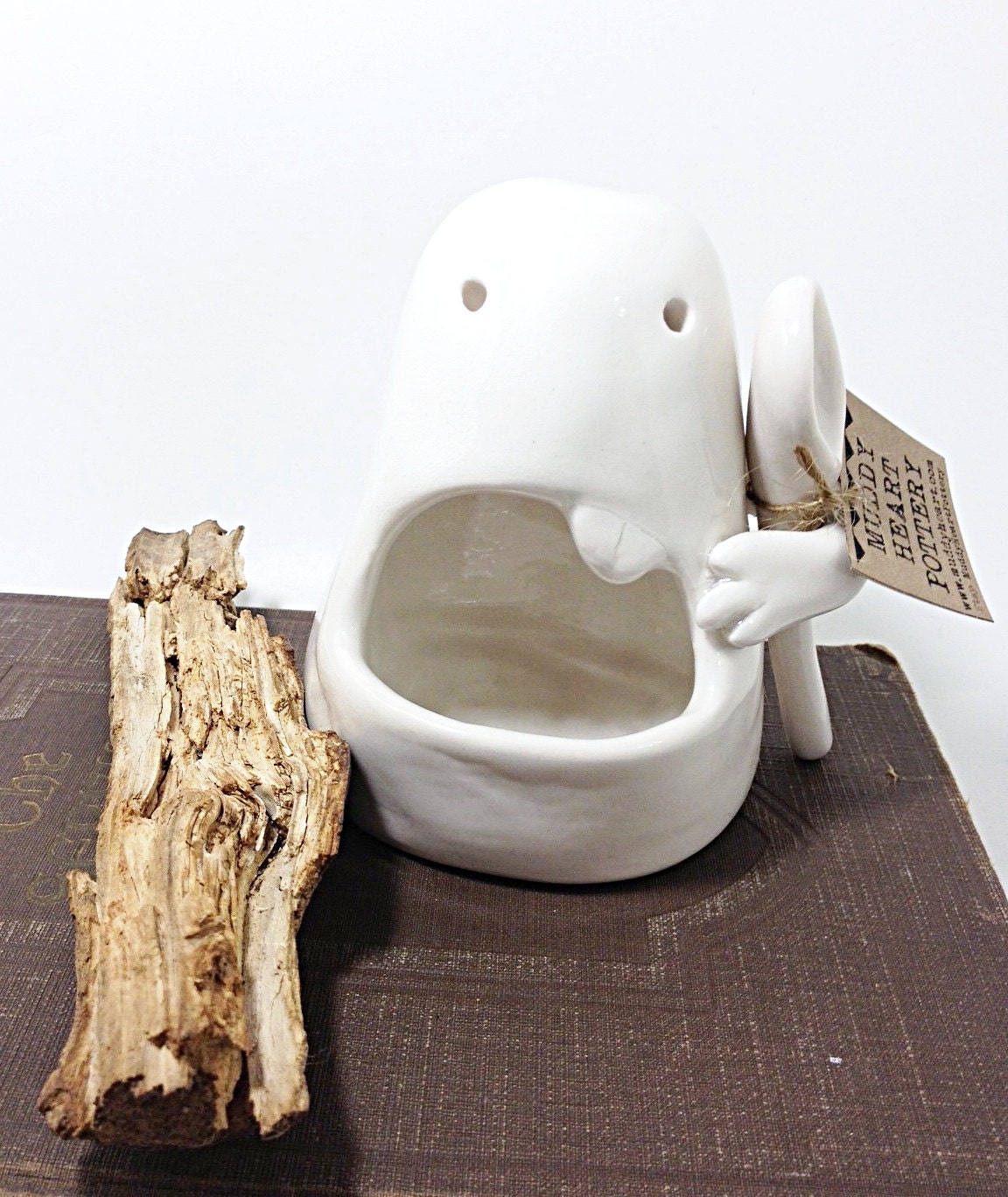 Ceramic Monster Salt Cellar with Spoon Sculpture Foodie Fun Unique Kitchen Ware MADE TO ORDER