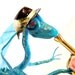 Dragon Musician Art Doll: Miles, Turquoise Dragon Playing a Trumpet