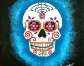 Sugar Skull 8x10in Original Painting
