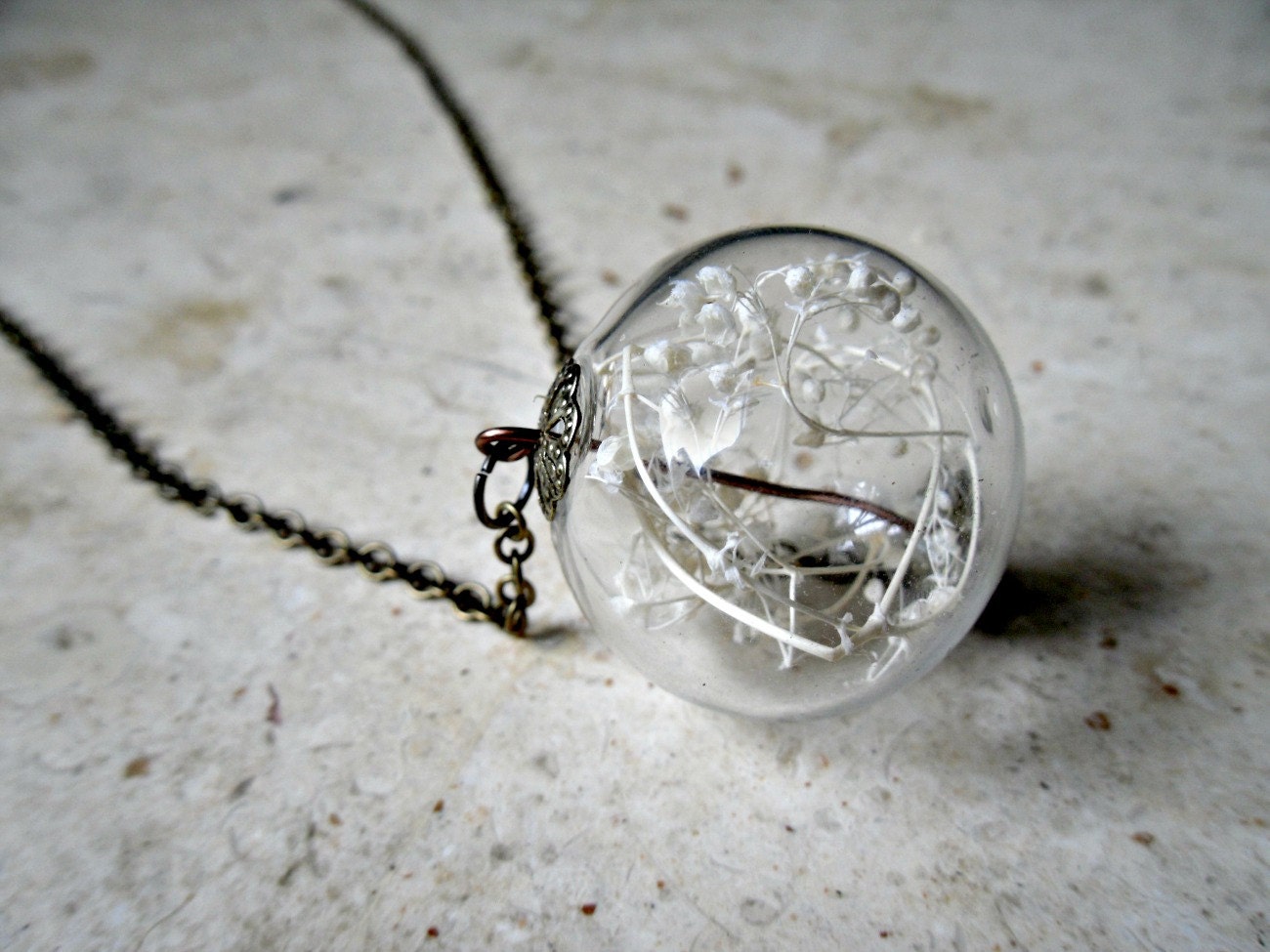 Baby's Breath Terrarium Necklace