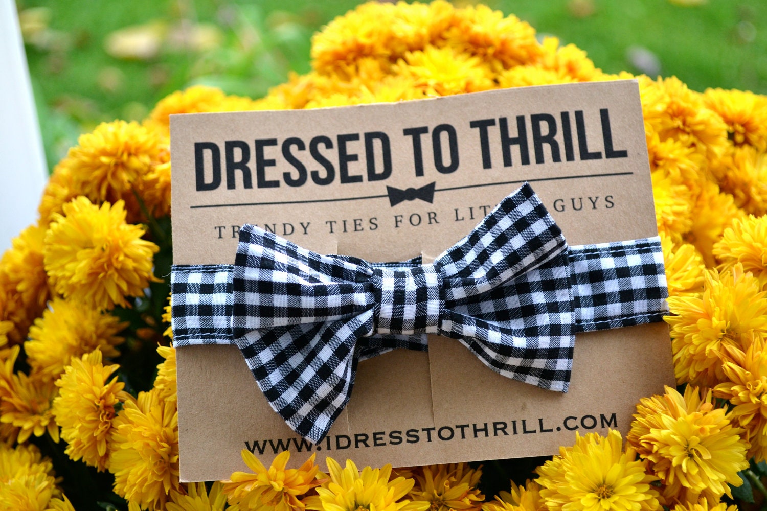 Black & White Checkered Adjustable Baby/Toddler Bow Tie