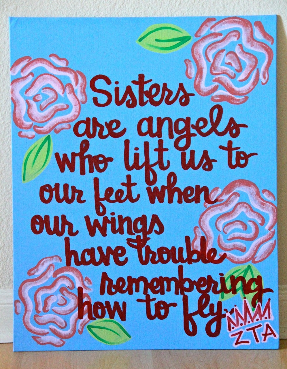 Sisters are angels... Canvas Painting 11"X14"