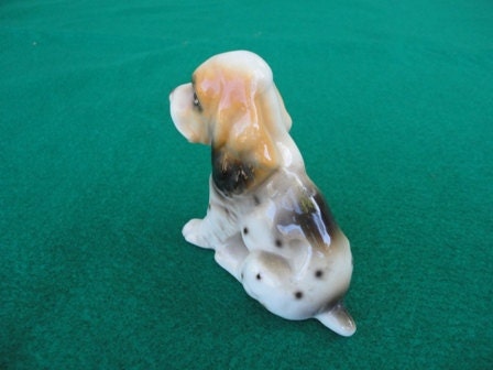 Vintage Small Beagle Puppy Sitting Not Looking Happy Porcelain Numbered 1157