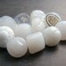 Tiny Vintage Art Deco Czech White Glass Button Mix 9mm (11 buttons)