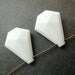 Vintage Faceted Opaque White Teardrop Beads Drops Pendants 22x17mm (4)