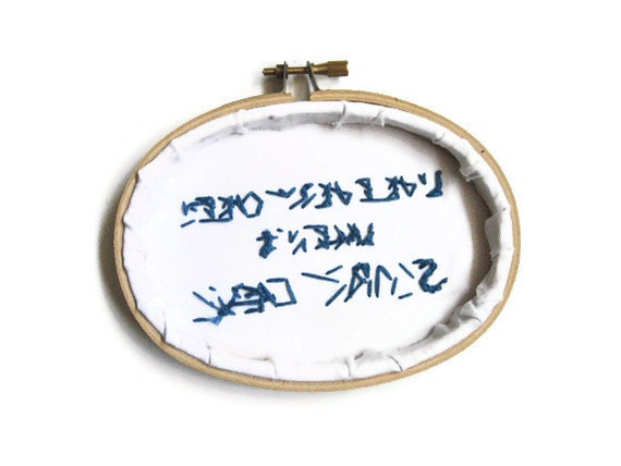 Shark Week Hand Embroidery Hoop Art : Live Every Week Like It's Shark Week TV Quote - 30 Rock Hoop Art