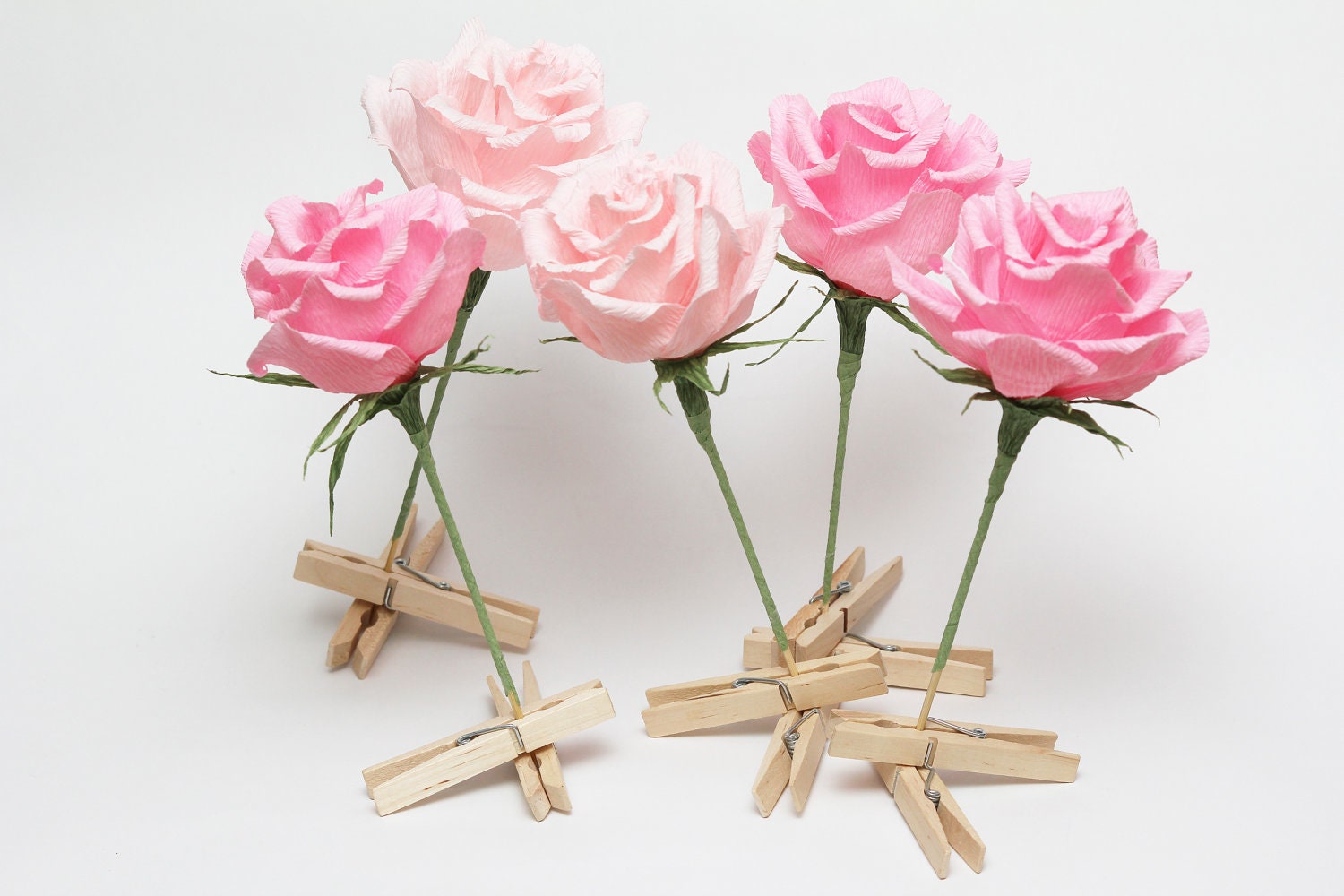 Cake topper 5 pcs, wedding cake topper, birthday cake topper, flower cake topper, paper cake topper, rose cake topper