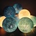 20 Mixed Blue Sky Tone Handmade Cotton Balls Fairy String Lights Party Patio Wedding Floor Table or Hanging Gift Home Decoration