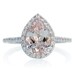14K White Gold Pear Cut Morganite Engagement Ring Shape Diamond Halo Alternative Engagement Solitaire Wedding Anniversary Gemstone Ring