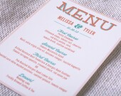 Wedding Menu Program Vintage Modern