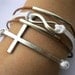 Bracelet-antique silver infinity bracelet,cross Bracelet,wax cords bracelet