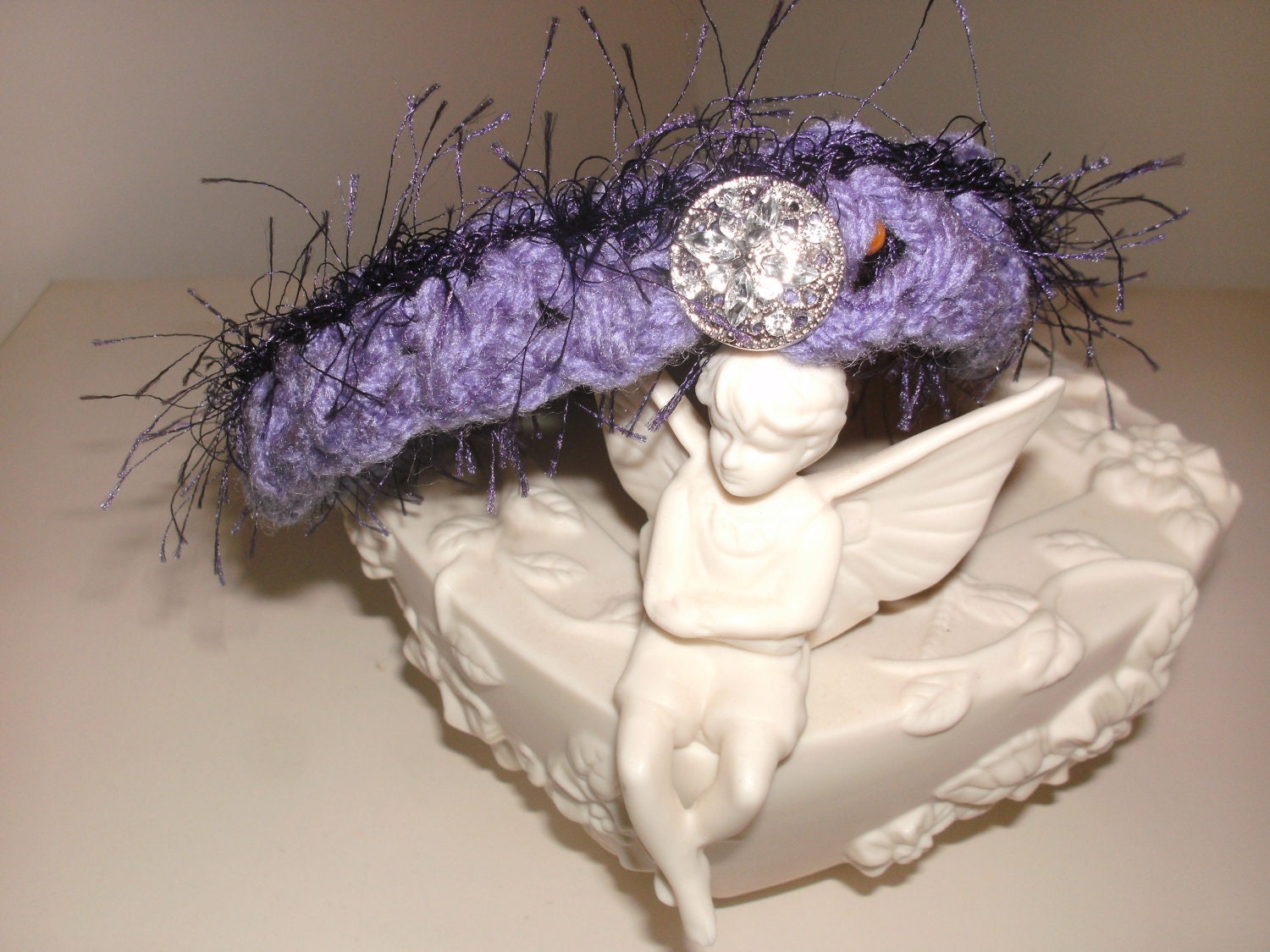 Hand Crocheted Halo Headband Photo Prop