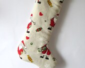 Christmas stocking, linen christmas stocking, Santa Claus stockings, gift present stockings, Christmas stockings