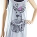 Deer Happy New Year Cupcake Funny Animal Women T-Shirt White T-Shirt Tunic Screen Print Size M