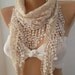 Beige / Elegance Shawl / Scarf with Lacy Edge