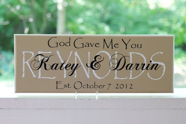 Personalized Wedding Gifts. Family Last Name Wood Sign and Established Date.