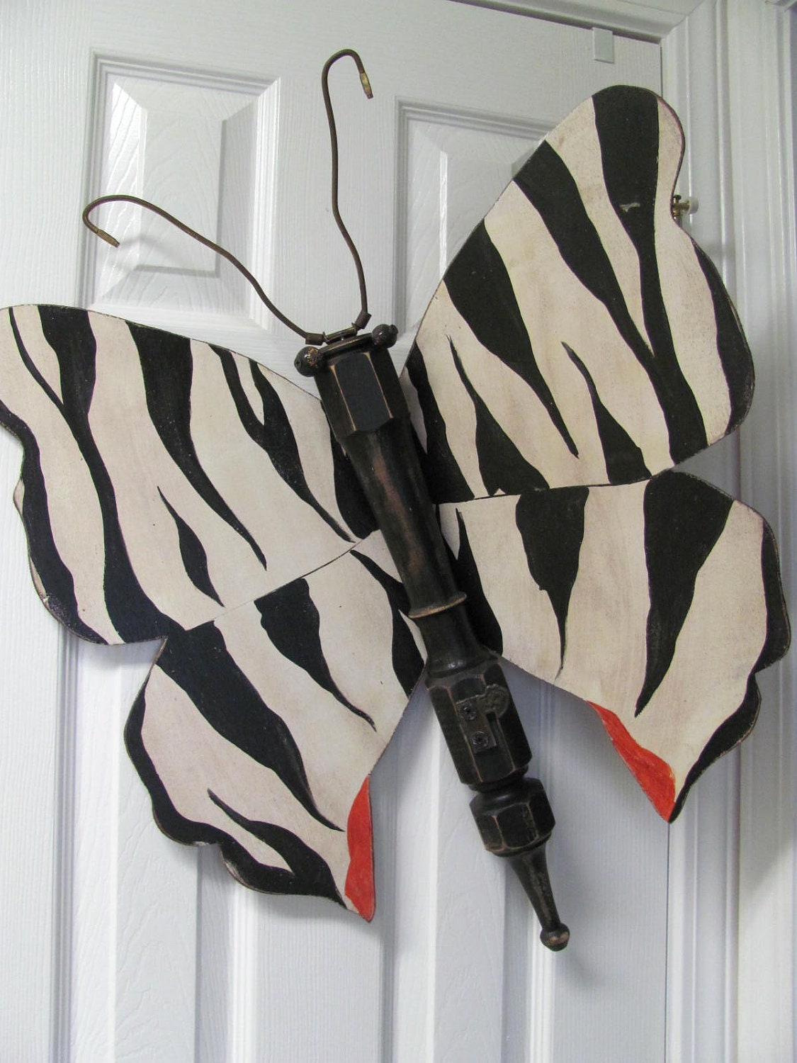 Table Leg Butterfly Wall Art- Black and White Zebra Animal Print