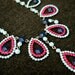 Hand painted rhinestone statement necklace