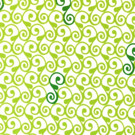 Perfectly Perched by Laurie Wisbrun for Robert Kaufman: Scroll  AWN-12850-7 in Green Fat Quarter Cut Cut