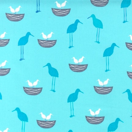 Perfectly Perched by Laurie Wisbrun for Robert Kaufman: Baby Birdies in Celebration  AWN-12849-203 Fat Quarter Cut Cut