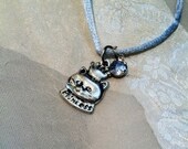 RESERVED Vintage Kitten Princess Silver Necklace