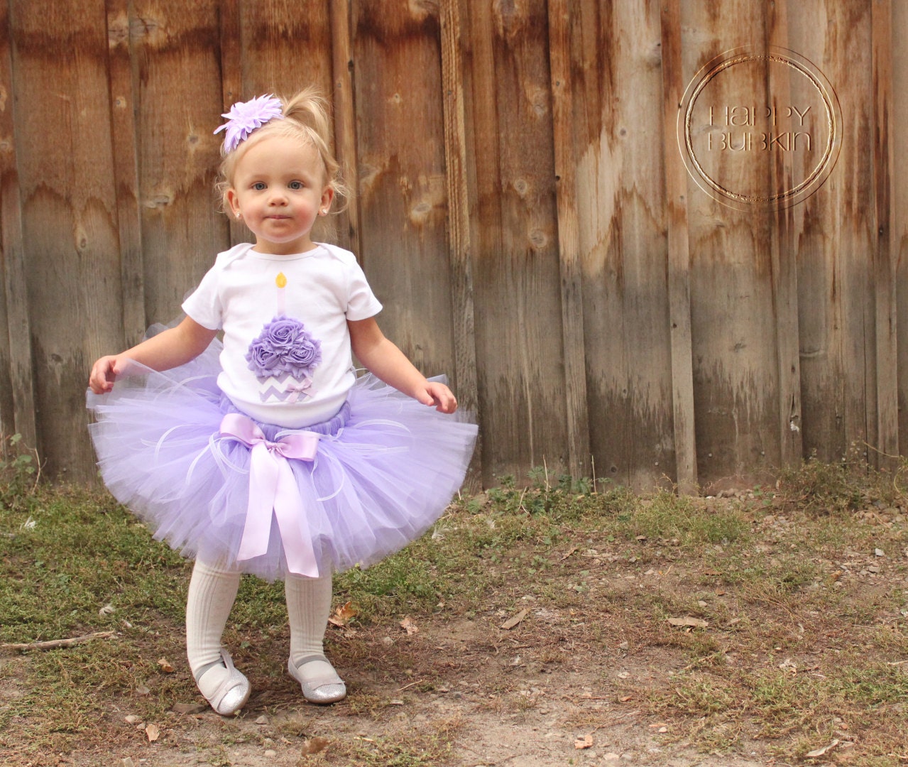 PURPLE CHEVRON SET--Birthday Girl Tutu Skirt and Cupcake Onesie Set with Free Flower Clip, Newborn,1st, 2nd, 3rd, 4th, 5th Birthday