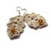 Crochet Earrings,Lace Earrings, Beaded Earrings, Fall Accesssories, Boho Earrings, Fibre Earrings, Linen, Beige and Orange, OOAK