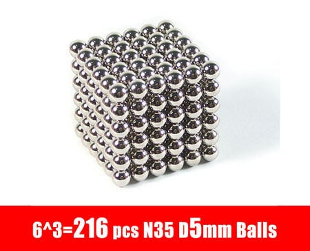 216pcs 5mm Balls Neodymium Rare Earth Magnets Neo Cube Magnet NeoCube Buckyballs N35